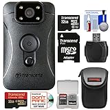 Transcend DrivePro Body 10 1080p HD Video Camera Camcorder with (2) 32GB Cards + Case + Reader + Kit