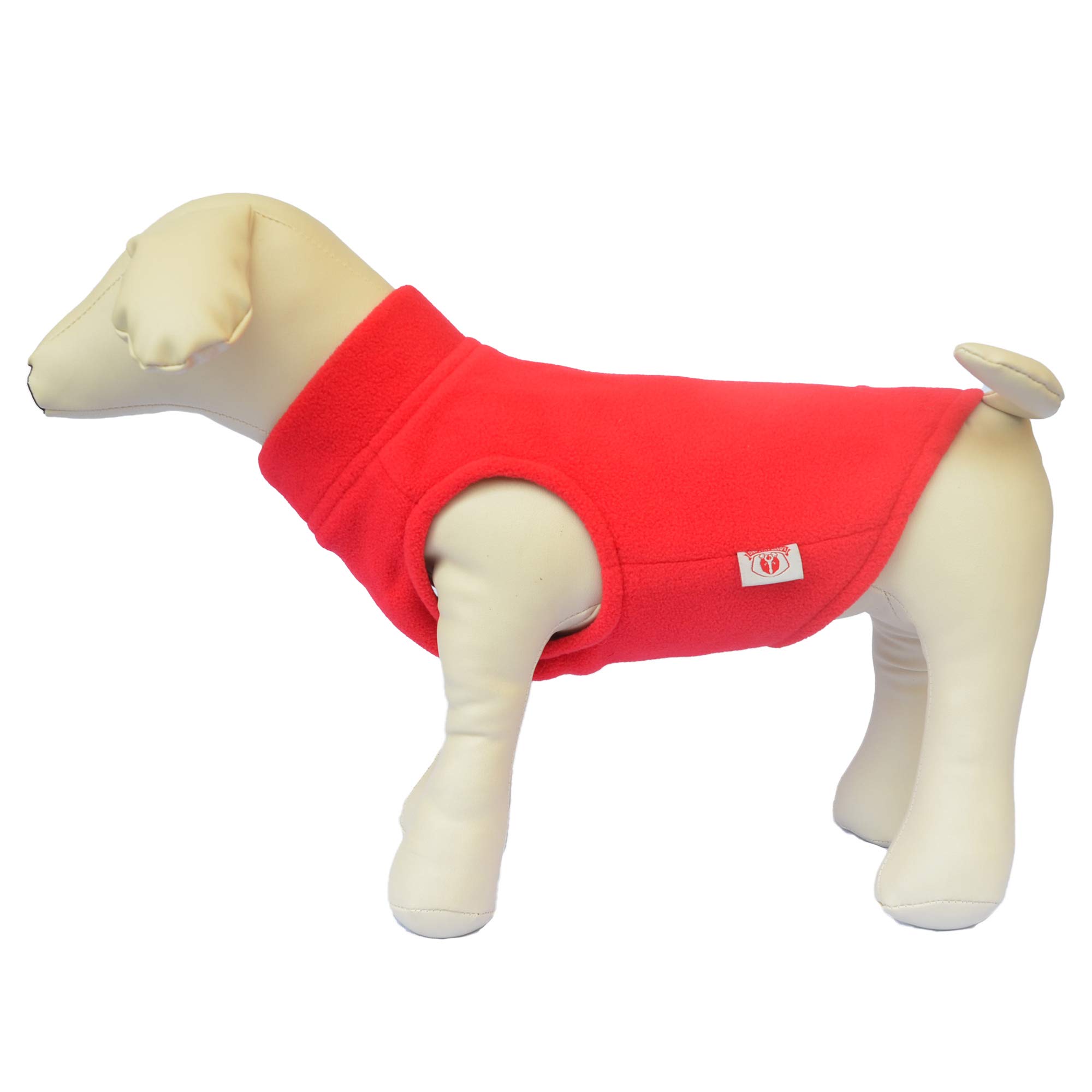 Dog Winter Vest Warm Breathable Dog Polar Fleece Vest Jacket, Lightweight Winter Coat with Leash Neck Hole for Small Medium Large Dogs Red L