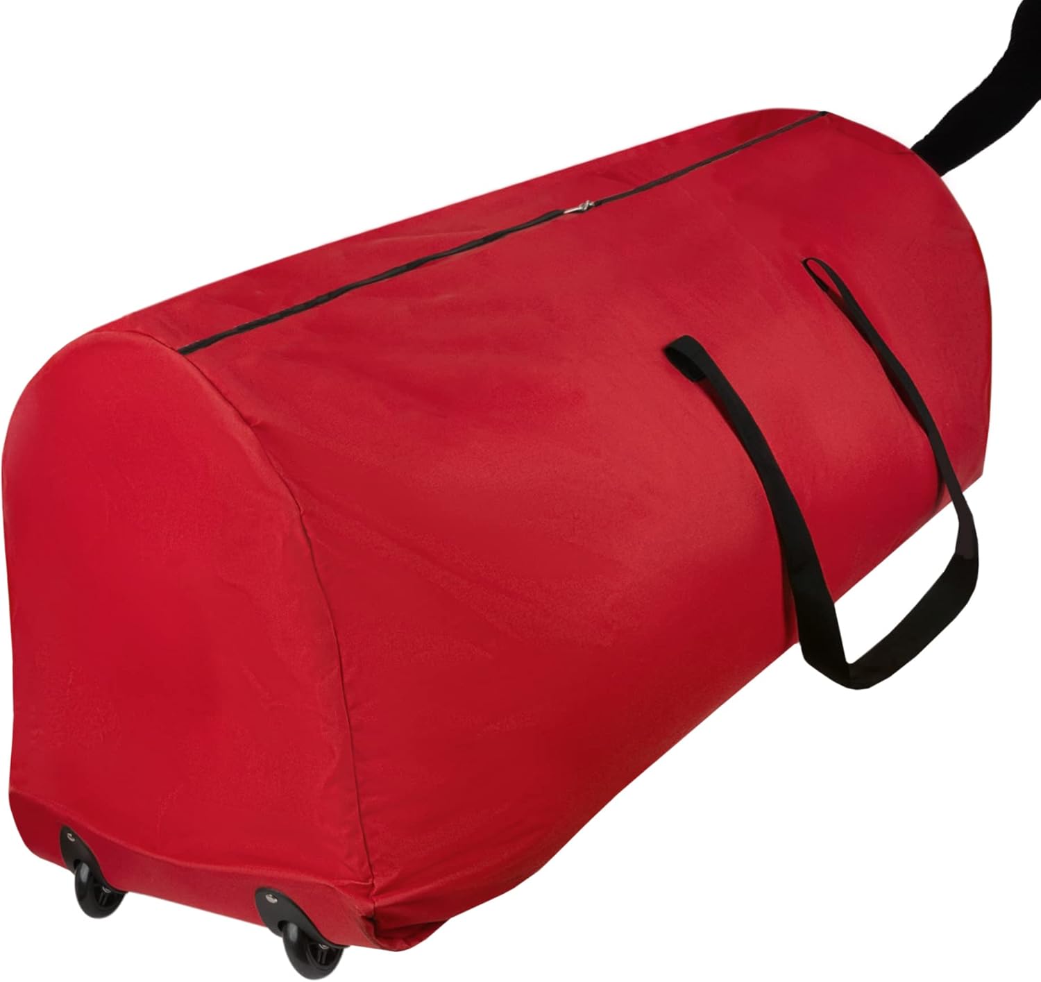 Holiday Décor Storage - Handy Laundry, Rolling Tree Storage Bag - Storage for 9-Foot Artificial Christmas Holiday Tree. Zippered Bag, Carry Handles & Wheels for Easy Transport. Protects Against Dust, Insects, Moisture, RED