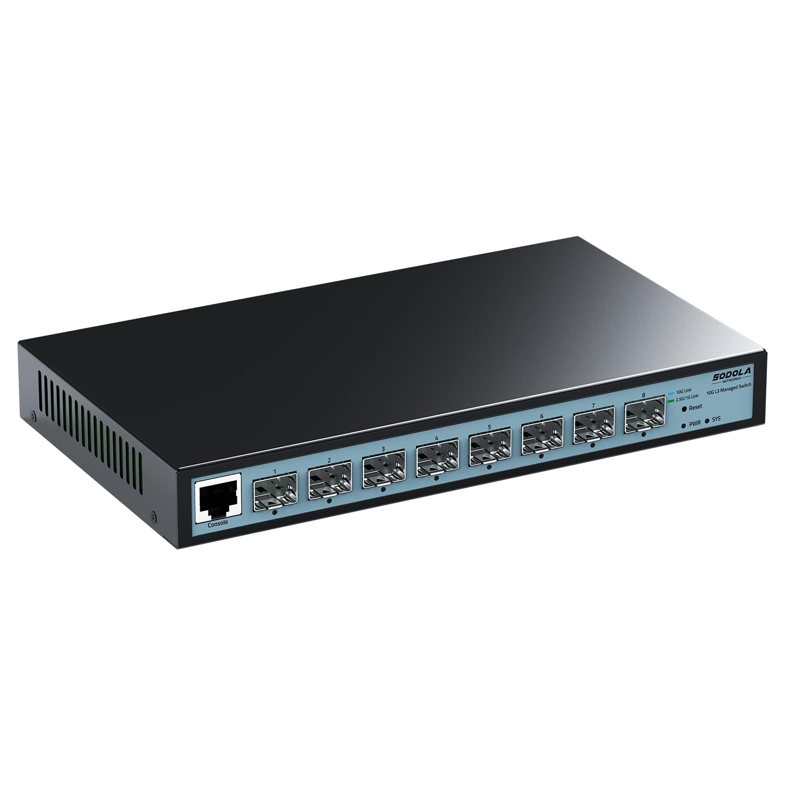 Photo 1 of SODOLA 8 Port 10G L3 Managed Switch, 8X10G SFP+ Interface, Link Aggregation/QoS/VLAN/IGMP, Wall Mounted Fanless 10Gb SFP Network Switch?SFPPorts Only,Transceiver is NOT Included