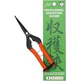 Saboten 7.9" Professional Japanese Harvesting Shears &ndash; Straight Blade, Stainless Steel with Fluorine Coating, Spring-Loaded, Ergonomic Grip &ndash; forest Originals, Made in Japan