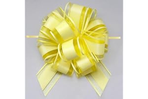 ZhXu Shuo 6 Pieces Large Pull Bows,6 inches,Bow for Gift Wrapping,Pull Bows for Christmas Party Birthday Gift Wedding Baskets,Valentine's Day Gift Decorations, Flower Decorations (Yellow)