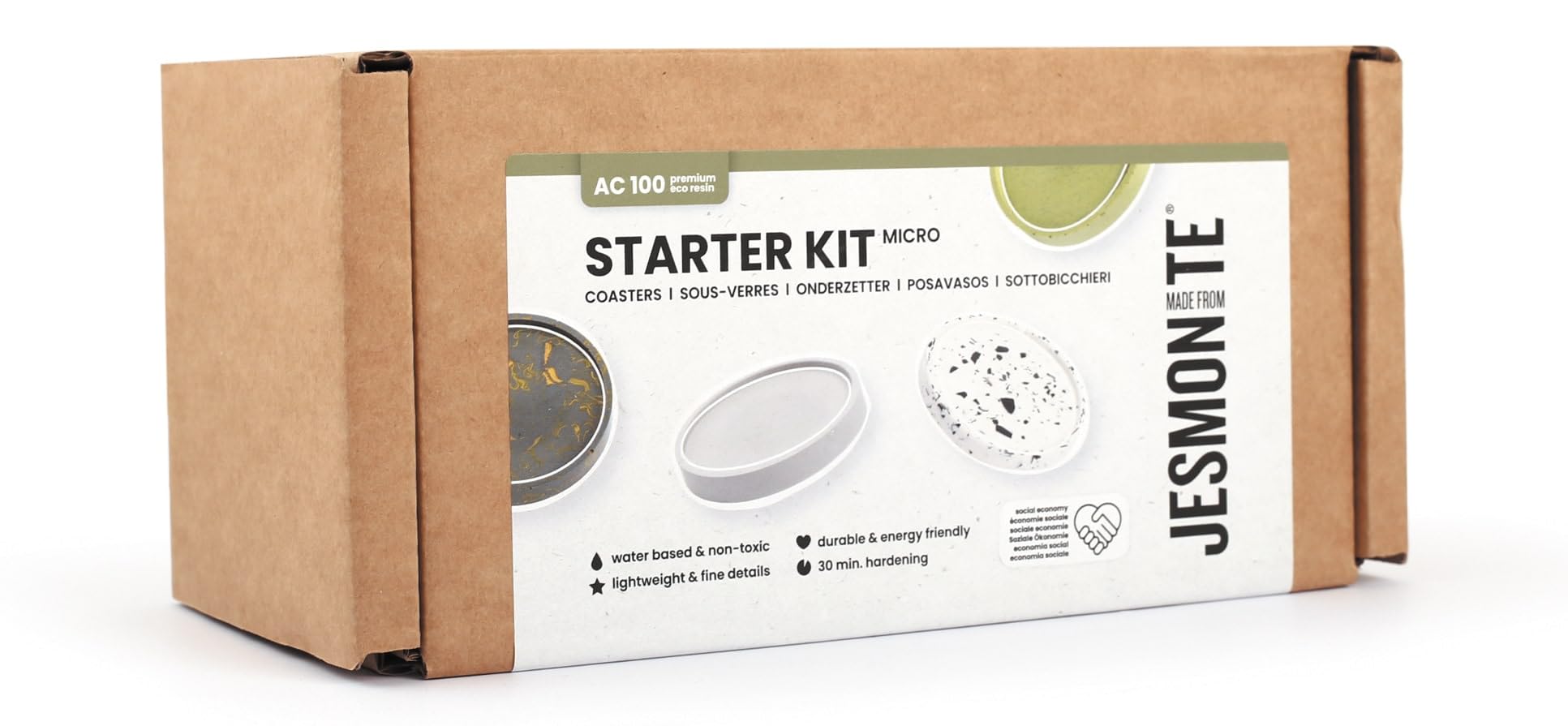 Jesmonite Brand Round Coaster Kit - Set of 2, AC100 Kit, Other Material, Other Color