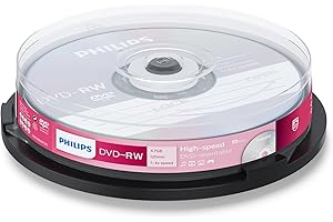 Philips DVD-RW 4.7GB Data/120 Min Video, 4X Speed Recording 10er Spindel - Packaging May Vary