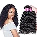 Ali Bling 8A Grade Brazilian Virgin Hair Deep Curly Wave 3 Bundles 100% Unprocessed Human Hair Natural Black Color Hair Extensions Can Be Dyed and Bleached