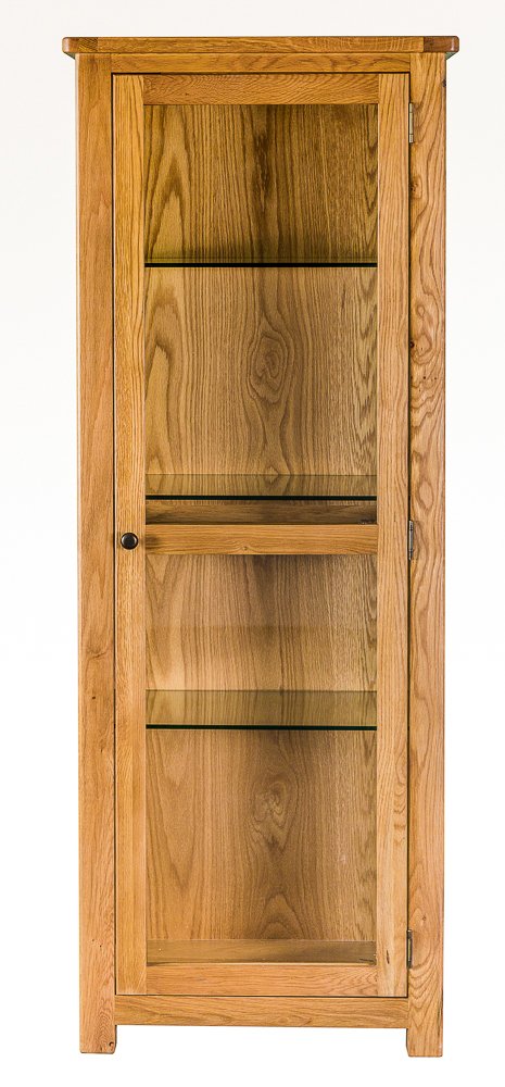 The Furniture Outlet Portland Oak 1 Door Glazed Display Cabinet