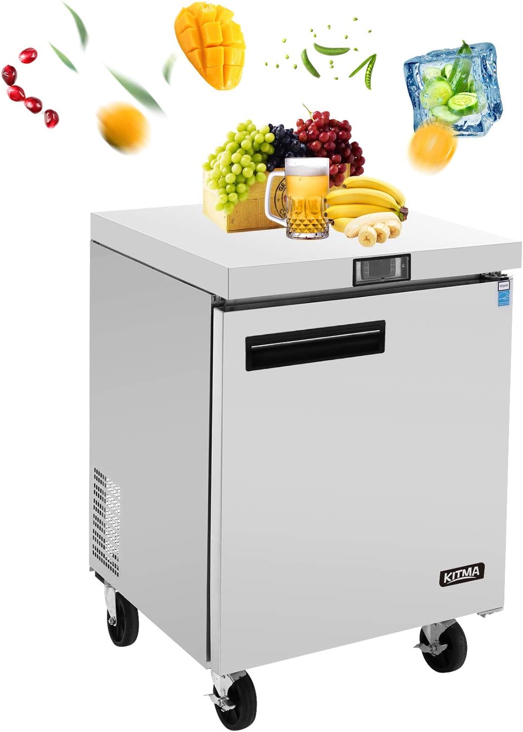 Stainless Steel Worktop Freezer for Kitchen 7.15 Cu.Ft. KITMA 28 Inches