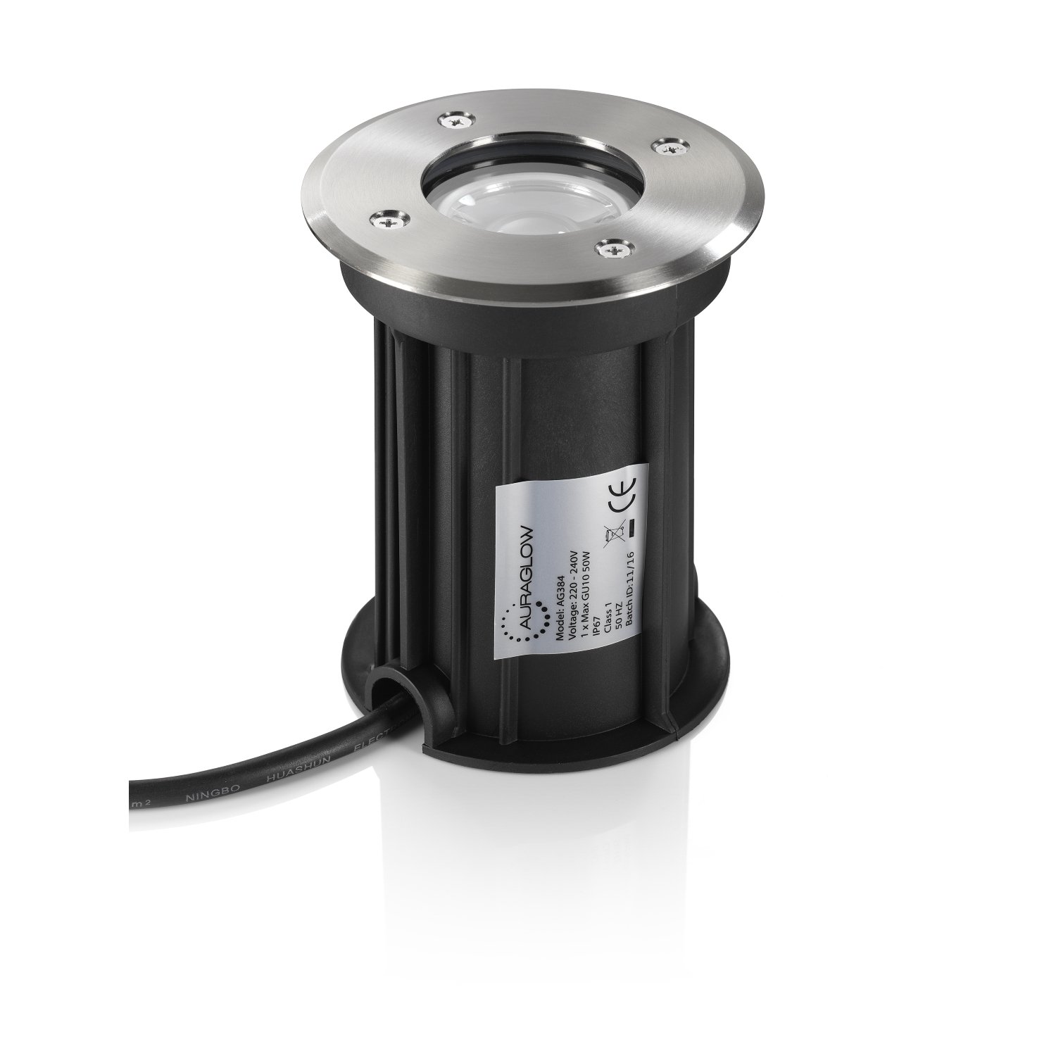 Auraglow Deep Recessed GU10 Holder Garden Ground Path Deck Light IP67 Driveway Outdoor Uplighter