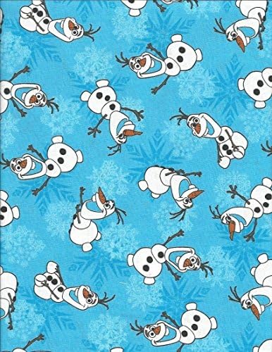 Fat Quarter Disney Frozen Olaf Snowman Snowflakes Cotton Quilting Fabric-Springs