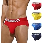 Arjen Kroos Men's Underwear Briefs, Sexy Athletic Cotton Underwear Men, Low Rise Underpants Pouch Underwear for Men 4 Pack