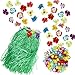 JOYIN Luau Tropical Hawaiian Party Decoration Set Including 100 ft Flower Lei Garland, 36 Hibiscus Flowers and 9 ft Luau Table Skirt