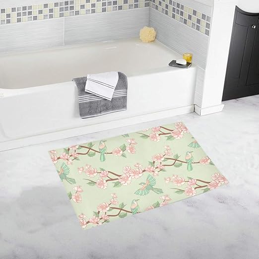 Amazon Com Soft Non Slip Bathroom Decor For Kids Plum Blossom Flowers Good Smell Bathroom Decorating Bathrooms Decor Absorbent Microfiber Bath Mats Funny Machine Wash 20x32inch Kitchen Dining