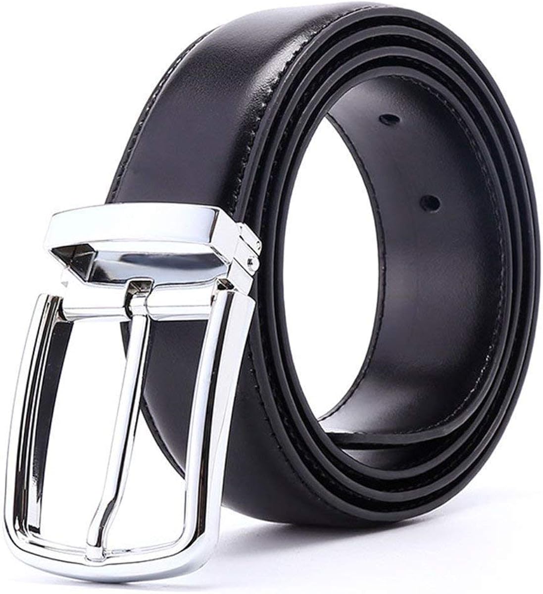 Men'S Belt Formal Leather Belt Clip Metal Gifts For Men Waist With Belt