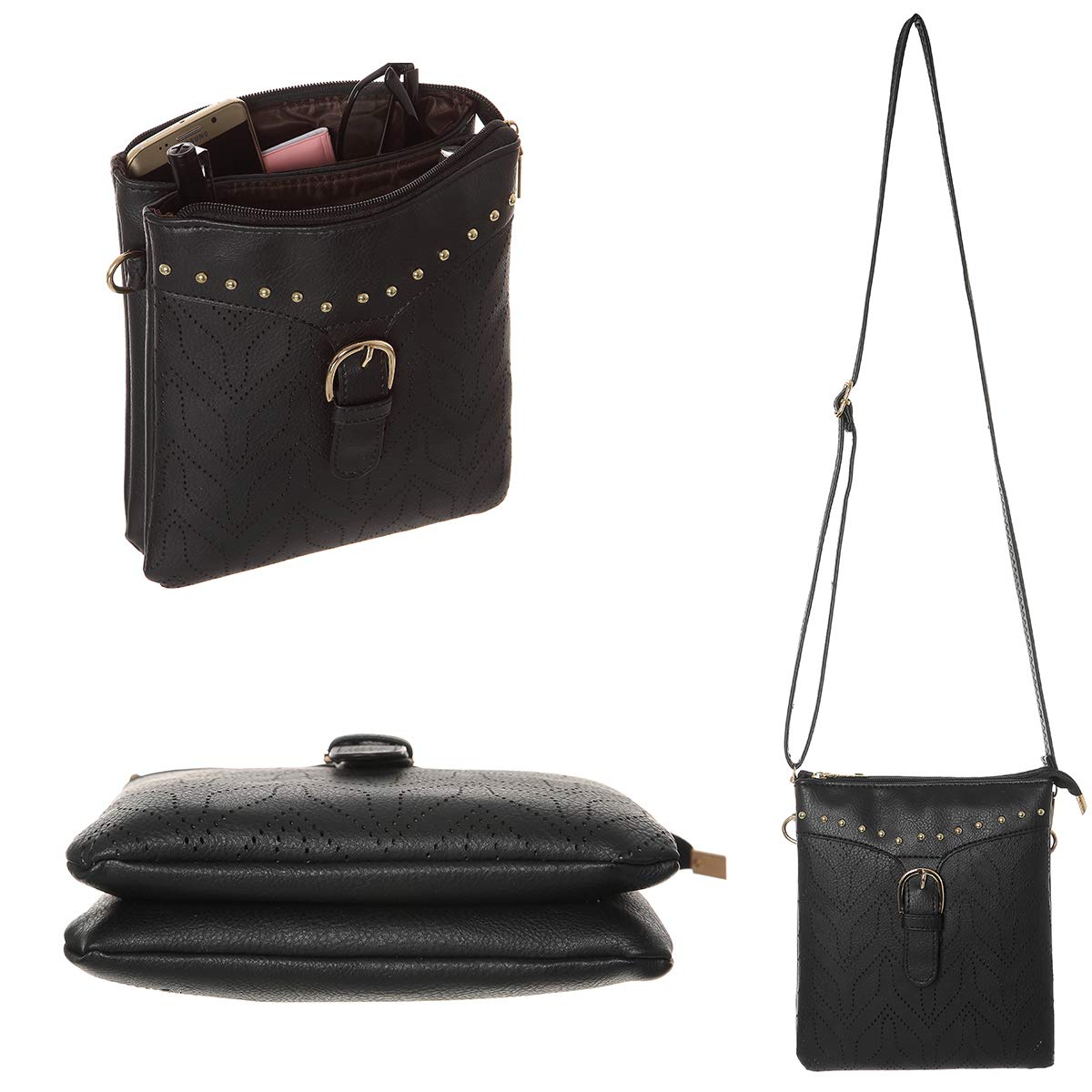 Women Hollow Texture Small Crossbody Bags Cell Phone Purse Wallet Shoulder Bags for Womens