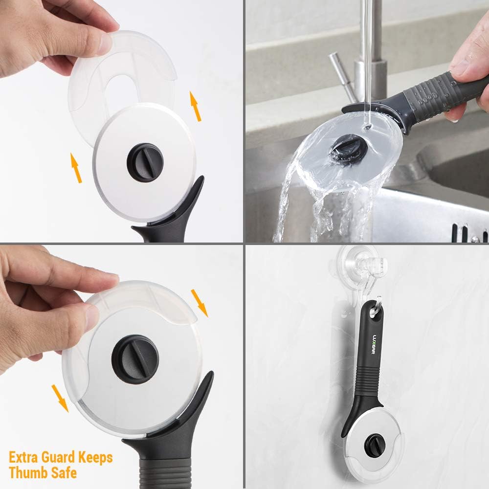 Pizza Cutter Stainless Steel Wheel with Silicone Non Slip Handle and Protective Cover, Luxear Professional Pizza Slicer with Sharp Blade Wheel, Professional Pizza Knife 8.5 Inch: Kitchen & Dining