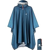 ANYOO Hooded Rain Poncho for Adults Waterproof Lightweight Rain Coat for Men Women Reusable Rain Jacket for Emergency Outdoor