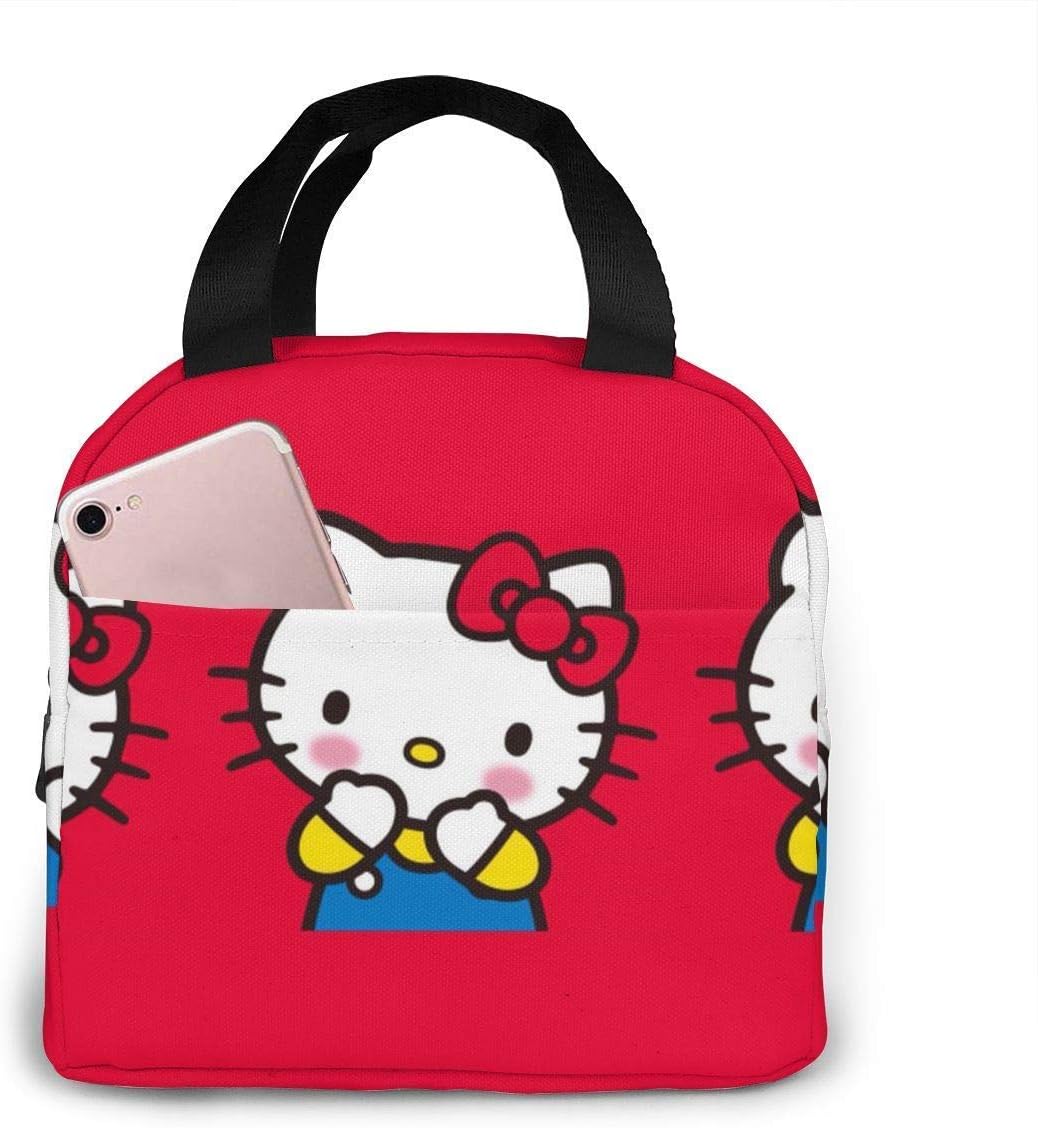 Lunch Bag Tote Hello Kitty Lunchbox Insulated Lunch Cooler Box Meal Prep Containers for Woman Man Kids