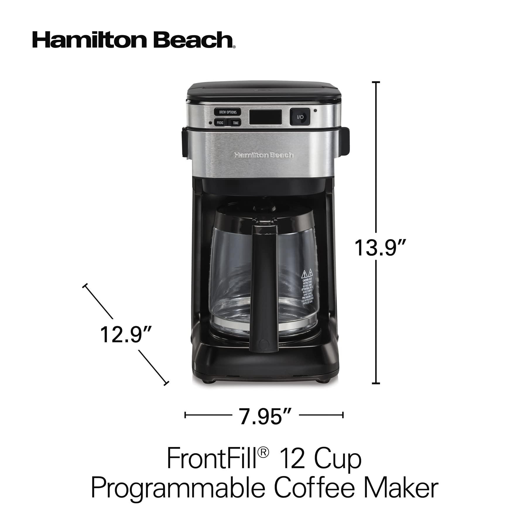 Hamilton Beach Programmable Coffee Maker, 12 Cups, Front Access Easy