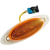 EVERESTHD LED Front Top Light Oval Marker Lamp Fits for International 17-up | Truck Light with 4 LEDs, Amber, Replacement for International LT, Waterproof, DOT Approved, Bright, 12V, 3664104C91