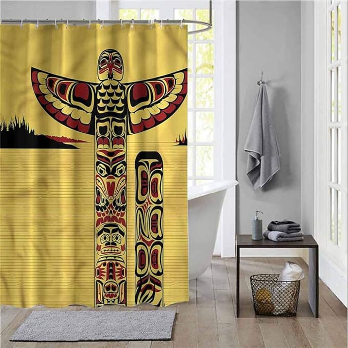 ScottDecor Native American Shower Curtains Sets Bathroom Totem Pole