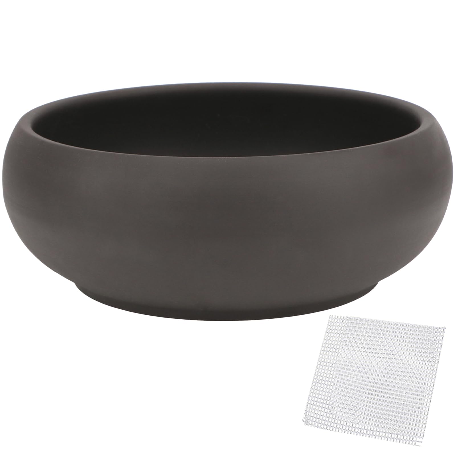 happy bonsai Pot 8" Unglazed Round Ceramic Succulent Planter + Drainage Screen