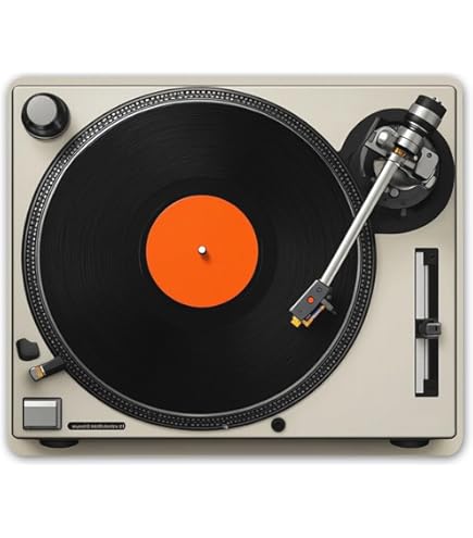 Wirester Alfombrilla De Ratón Redonda Antideslizante, De Con Disco De Vinilo Vintage Amarillo. | Envío Gratis