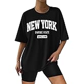 ORANDESIGNE Womens Cotton Oversized T Shirts Letter Graphic Tees Short Sleeve Casual Summer Clothes 2026