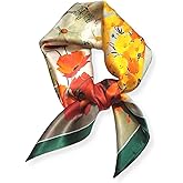 PoeticEHome 100% Pure Mulberry Silk Square Scarf 27"x27" Women Neckerchief Headscarf Gift Packed