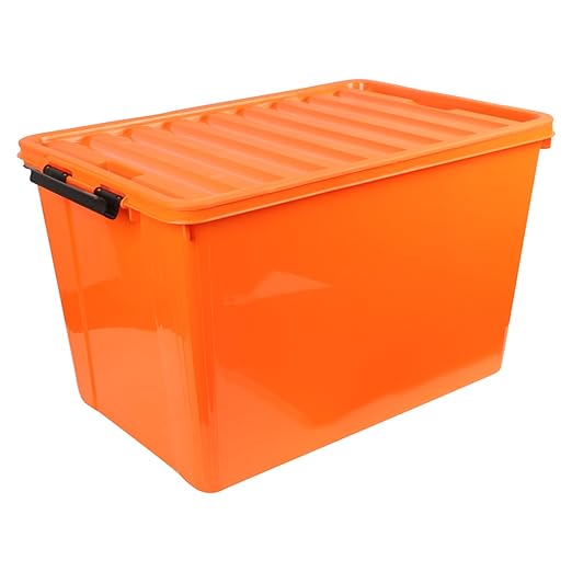 BUCKLE UP Multipurpose Rectangular Storage Box with Lid, 60L Pack of