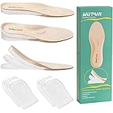 WUTAIN Full Length Gel Height Increase Insoles - Heavy Duty Silicone Shoe Lifts for Leg Length Discrepancy - Trim to Fit Shock Absorption Inserts - Non-Slip Replacement Soles(1 Pair Small)