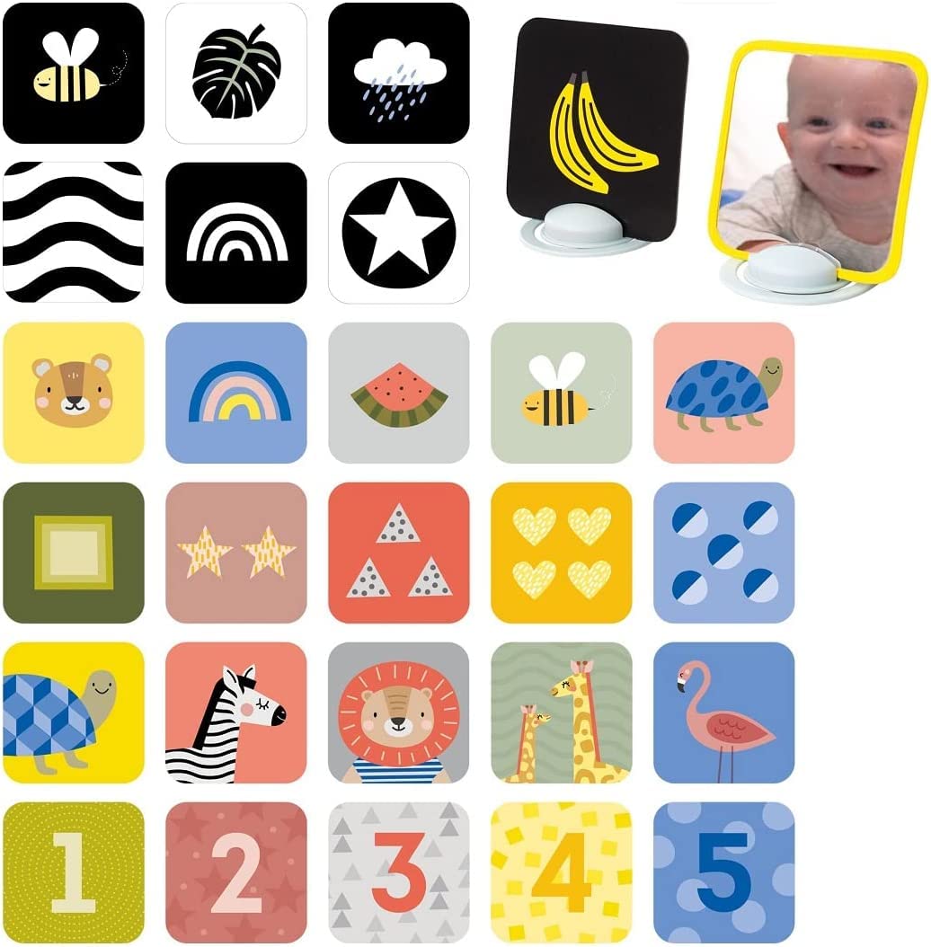 Taf Toys My First Tummy-time Baby Flash Cards. High Contrast Newborn Sensory Flashcard. Black White Monochrome Colourful Visual Stimulation Learning Activity Gift Set for Babies. 0 Months +