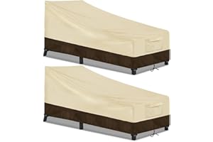 Wanocean Outdoor Pool Lounge Chair Cover - 2 Pack Waterproof 600D Patio Chaise Lounge Cover - Heavy Duty Patio Furniture Covers for Lawn Bench Furniture with Fade-Resistant, 76L x 32W x 32H inch
