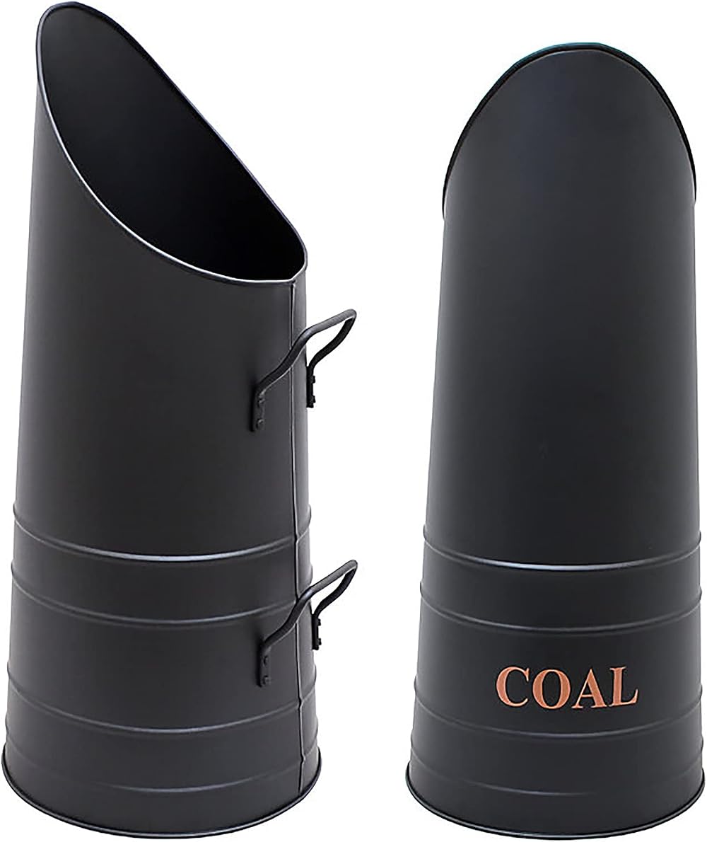 Ivyline Black Coal Hod Angled Top Iron Fireside Bucket H54xW23.5cm