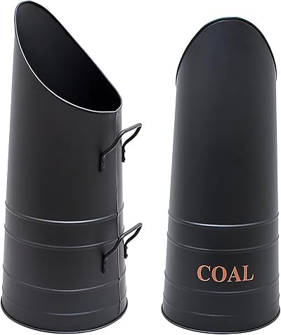 Ivyline Black Coal Hod Angled Top Iron Fireside Bucket H54xW23.5cm