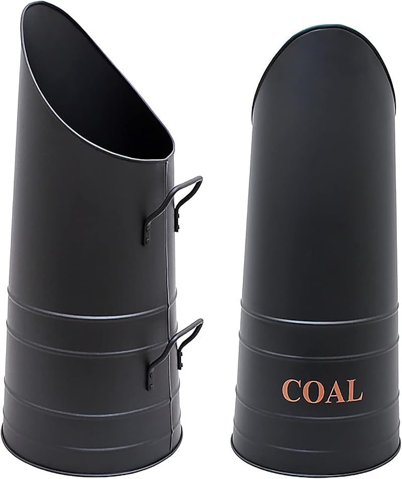 Ivyline Black Coal Hod Angled Top Iron Fireside Bucket H54xW23.5cm