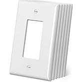CML Jumbo Decorator Wall Plate, 6 Pack Oversized Electrical Outlet Receptacle Covers, 1-Gang White Switch Plates, Over-Size 3.5&rdquo; x 5.5&rdquo;, Impact Resistant, ETL Listed