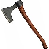 SZCO Supplies 17” Hand Forged Wood Handle Carbon Steel Beard Head Viking Style Axe, Brown (242604)