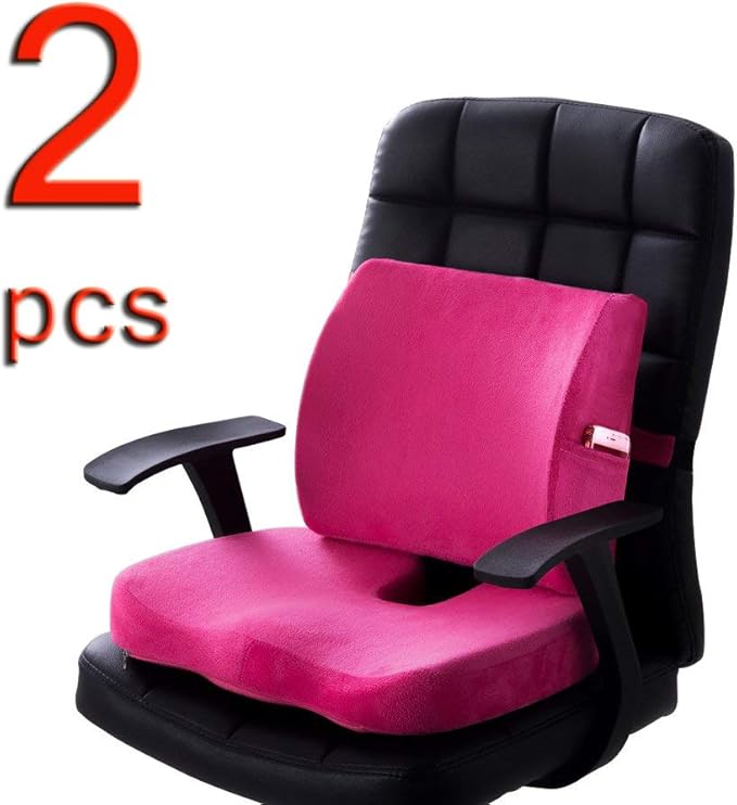 CompuClever Coccyx Orthopedic Comfort memory foam seat cushions and Lumbar Support Pillow for