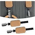 AUCELI Car Seat Headrest Suede Hook, 2 Pack Auto Seat Back Hooks, Suede Storage Organizer with Metal Hanger, Vehicle Backseat Hangers, Creative Interior Accessories for Hanging Grocery Purse (Camel)
