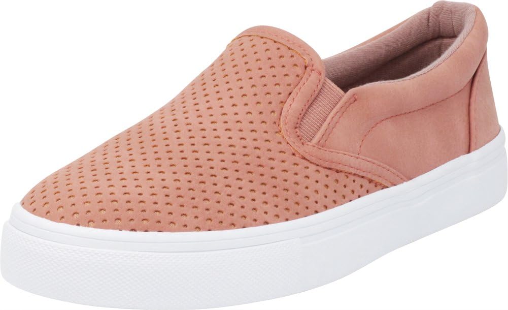 Cambridge Select Women's Round Toe Perforated Laser Cutout Slip-On Flatform Fashion Sneaker