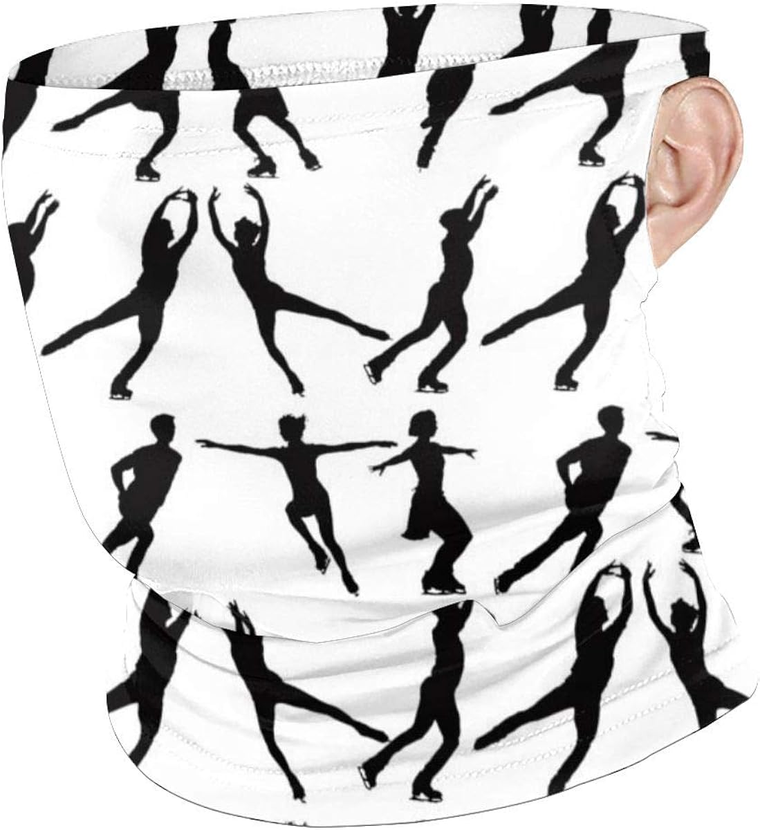 Men Women Figure Skating Face Cover Mask Bandana Ear Loops Balaclava