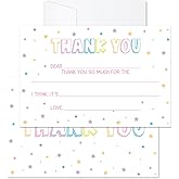 lamocho Girl Thank You Cards Kids, Colorful Thank You Card, Birthday Card For Kids Fill In The Blank (20 Pcs & Envelopes)/GX07