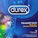 Durex Pleasure Pack, Assorted Premium Lubricated Condoms, 36 Count