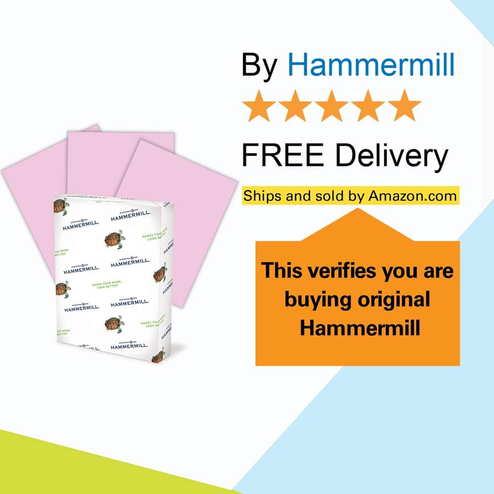 Hammermill Lilac Colored 20lb Copy Paper, 8.5x11, 1 Ream, 500 Total Sheets, Made in USA, Sustainably Sourced From American Family Tree Farms, Acid Free, Pastel Printer Paper, 102269R (102269C) : Multipurpose Paper : Office Products