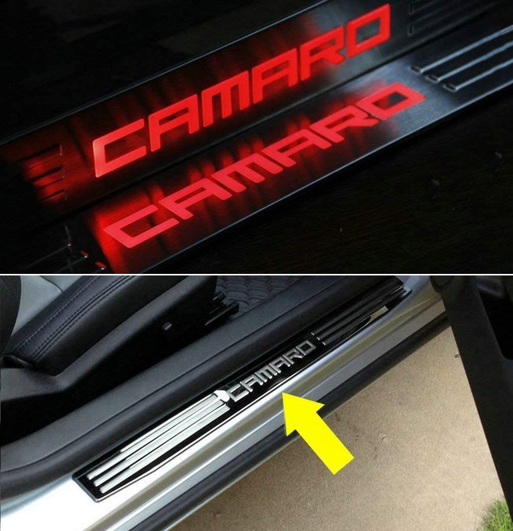 Door Entry Guard red light Sunsun LED Light Illuminated Door Sill Scuff