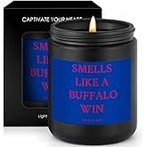 Smells Like A Buffalo Win Scented Candle Football Themed Merch Fan Shop Men Women Sport Stuff Gear Decor Bills Team Accessories Bf Boyfriend Naughty Weird Novelty Cool Special Present Funny Gift