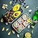 PuTwo Bento Box Leakproof 2 Tier with Cutlery Lunch Box Microwave BPA Free All-in-One - Bamboo Black