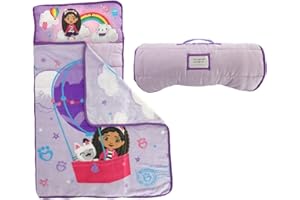 FRANCO DreamWorks Gabby's Dollhouse 24"(W) X 45"(L) Soft Toddler Nap Mat with Pillow and Blanket Perfect for Preschool, Daycare, and Travel (100% Official Licensed Product)
