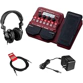 Zoom B1X Four Bass Multi-Effects Pedal (Expression Pedal) with Polsen HPC-A30 Monitor Headphones, 9V Power Adapter &amp; 10ft Instrument Cable Bundle