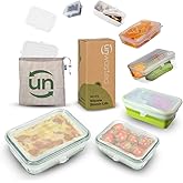unwasted Reusable Silicone Lids (Variety Pack) – Upgrade Your Kitchen Gadgets with Our Rectangular Covers for Food Storage – Reusable Silicone Stretch Lids and Food Covers for Containers (Pack of 6)